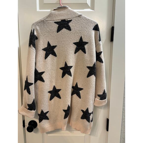 VICI OVERSIZED STARS CARDIGAN BEIGE BLUE SIZE SMALL - Picture 5 of 5